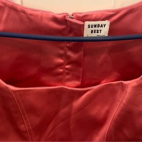 Aritzia Sunday Best Pink Satin Shiloh Bustier Corset Sleeveless Crop Tank $78.00 - Picture 4 of 14